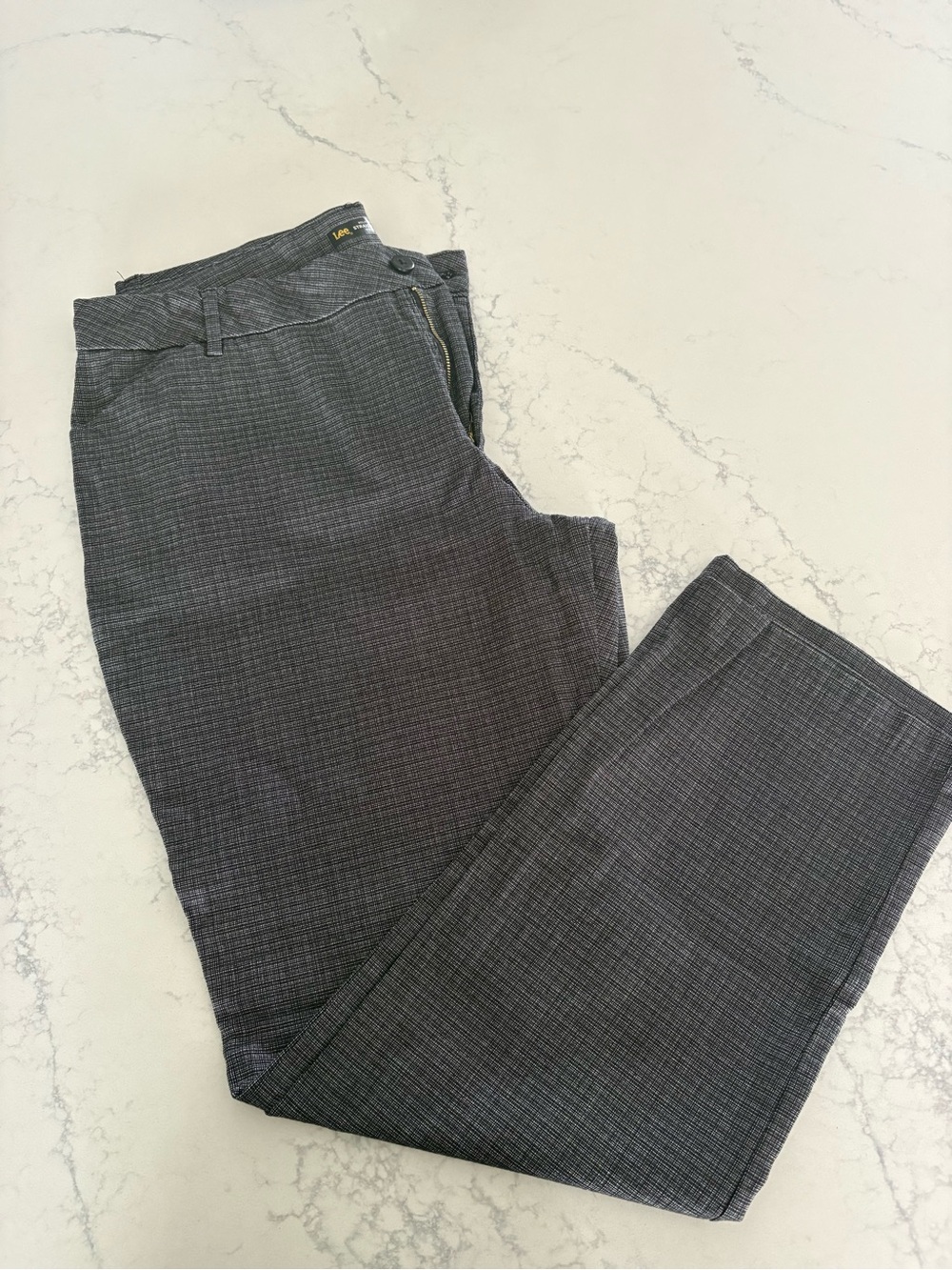 Lee Women's Gray Patterned Dress Trousers